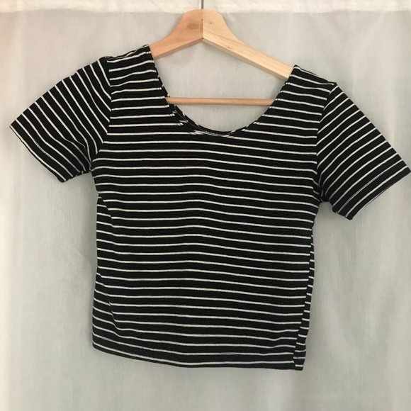 American Apparel Striped Crop Top - Picture 2 of 2